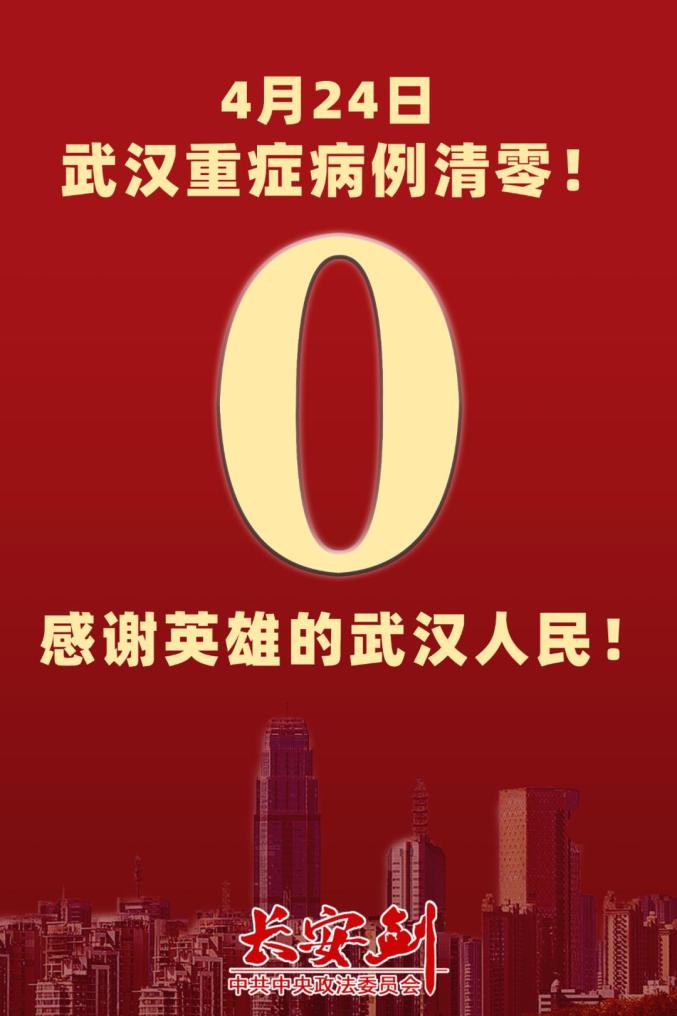 随着最后一例重症患者新冠肺炎治愈,今天武汉重症病例实现清零