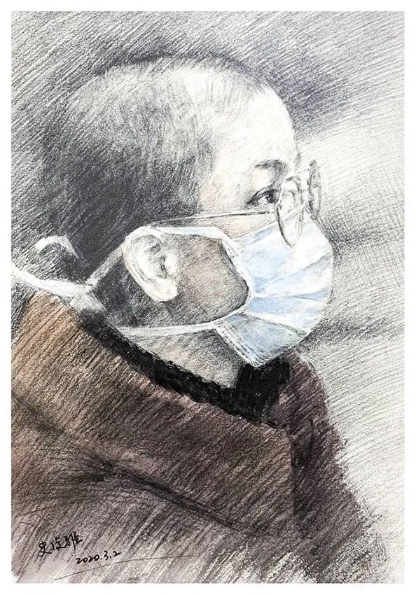 《请战》水彩王宗元《出征英雄谱》中国画王福君《战疫》油画王满辉