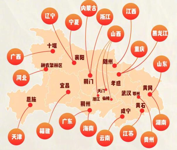 全國19個省份對口支援湖北省除武漢市外16個市州及縣級市的抗疫工作