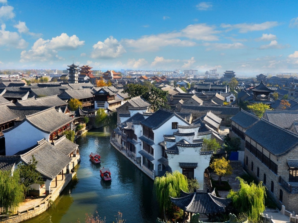 鸟瞰台儿庄古城 高启民 摄