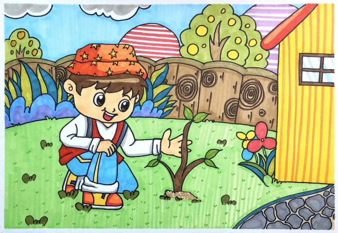 美丽说童心画语绘庭院亲子携手美家园少儿绘画比赛结果幼儿组公布啦