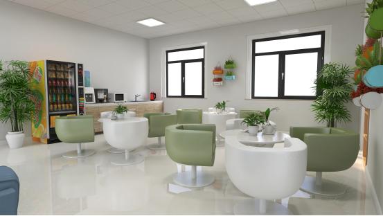 离石区生态园社区便民服务大厅休闲区离石区生态园社区儿童活动室施工