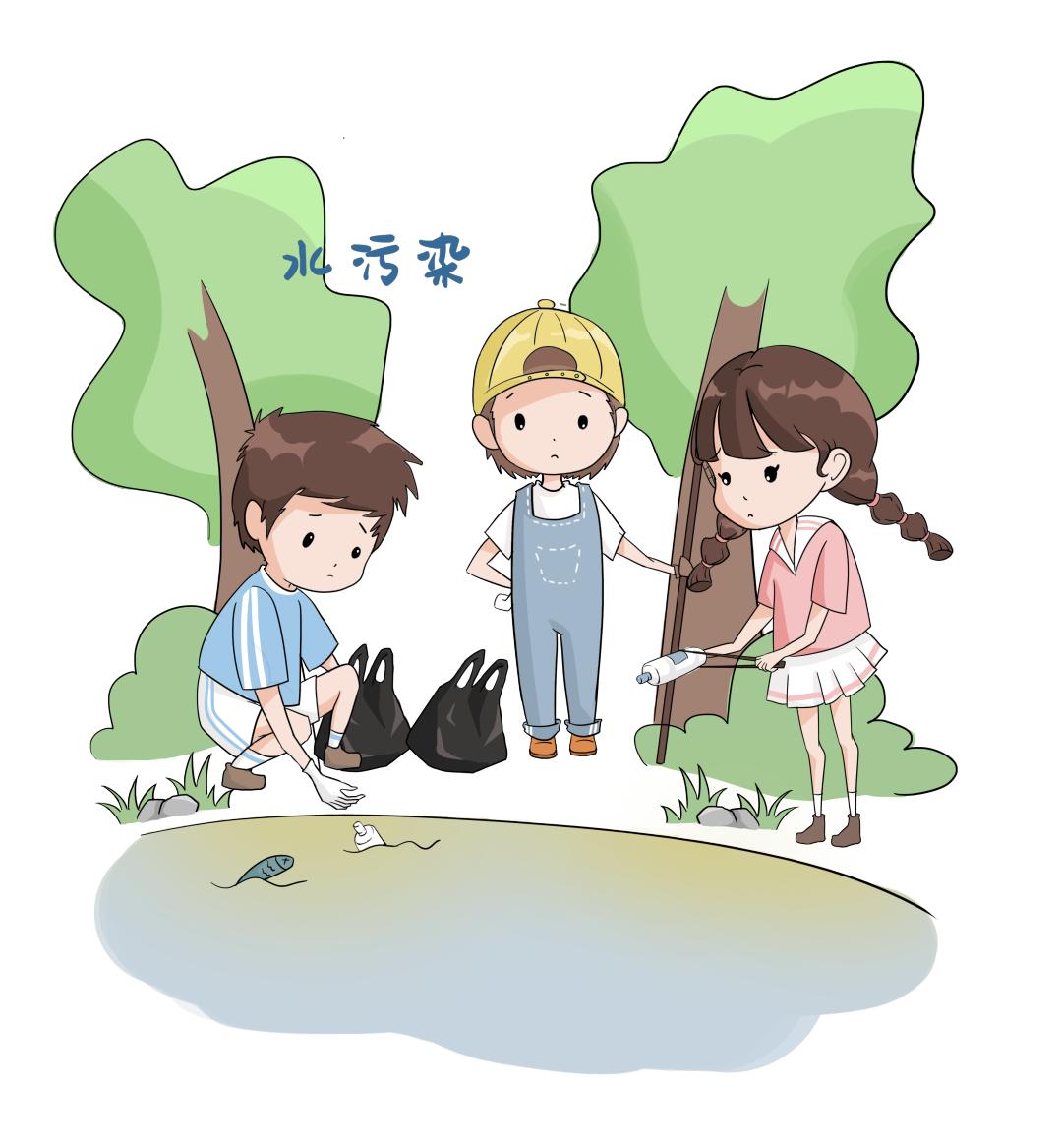 一滴清水,一片绿地,一个地球让我们共同行动起来让河道岸更绿,水更清