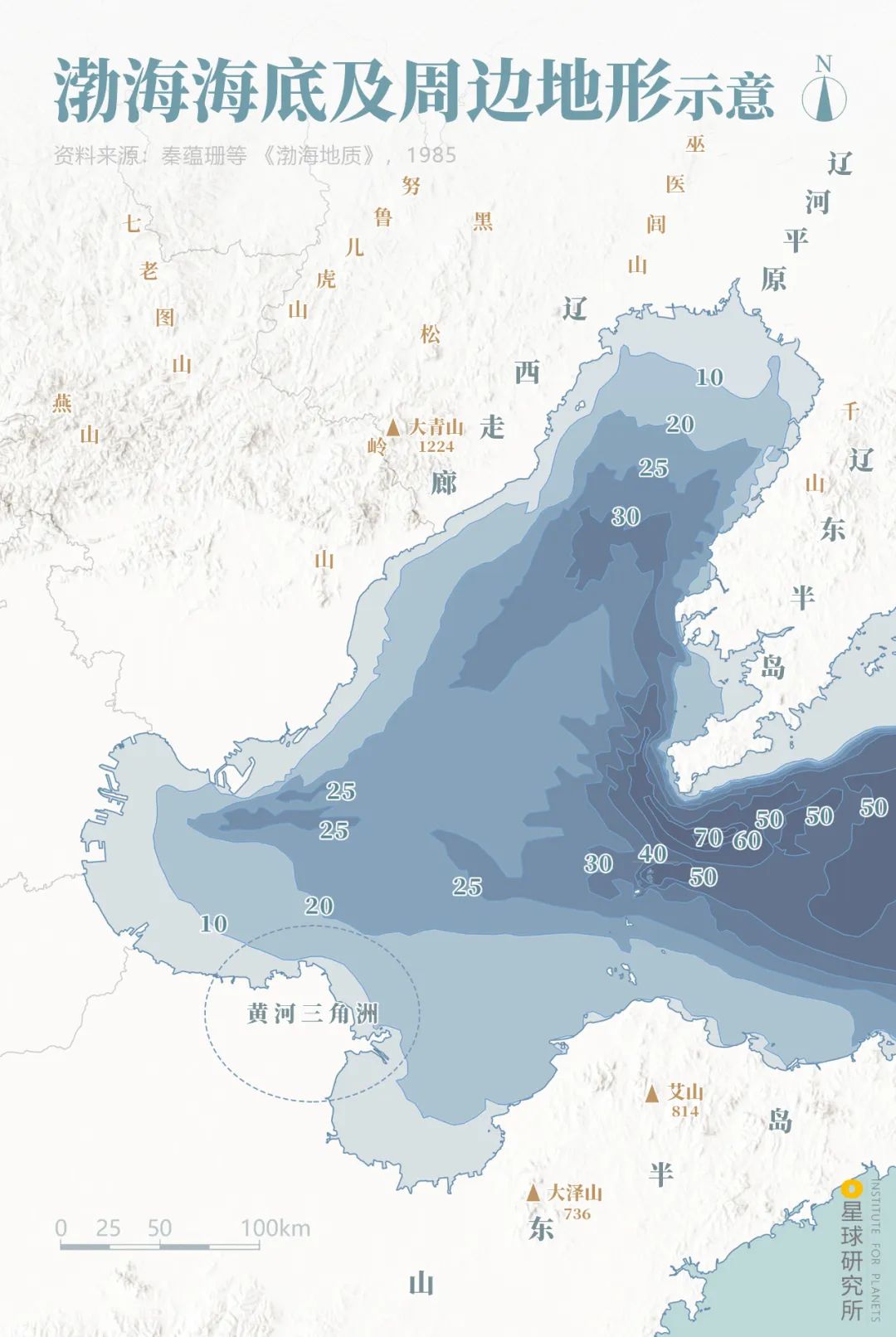 渤海地形图图片