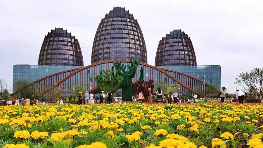 有花四季常绿的效果,使其成为城市客厅的配套和家居小镇的亮丽风景线
