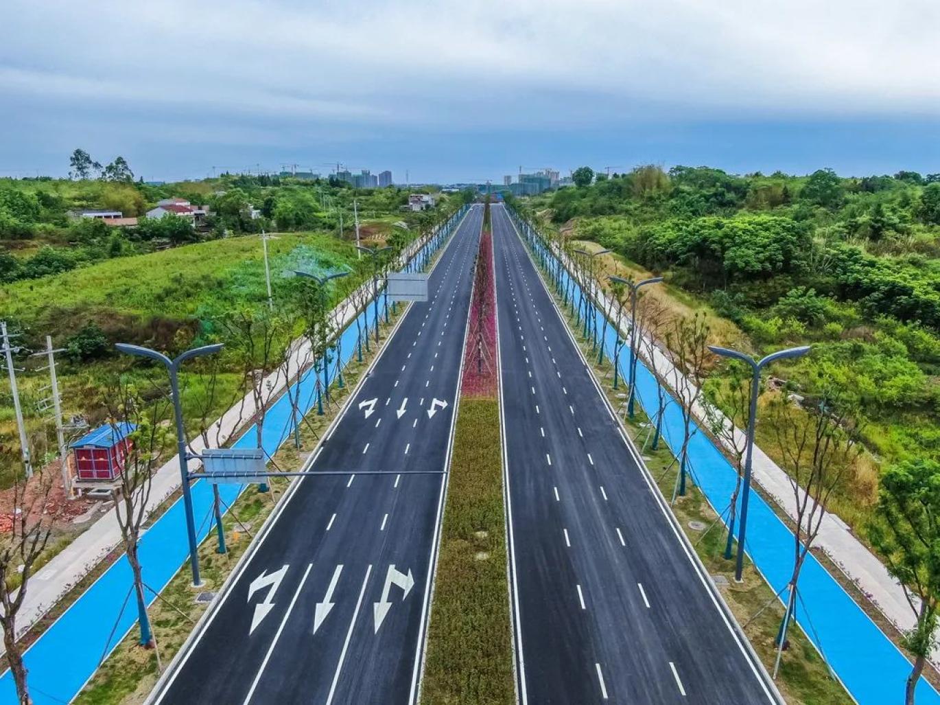 通车成都东部新区这条高颜值道路全线竣工