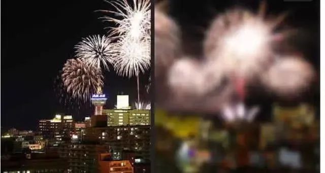 的眼眸……健康眼中绚烂的烟火,在近视眼中可能只是几团失焦的光圈