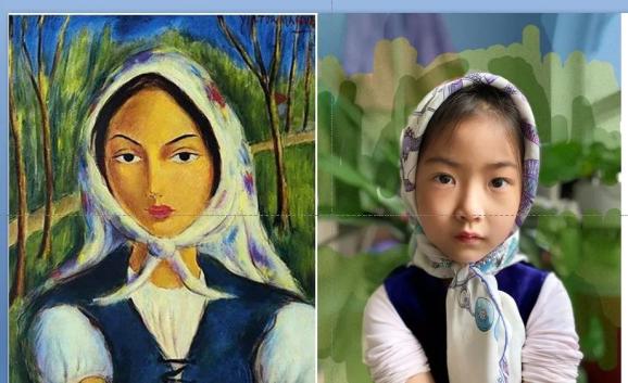 大一班 邢楚婷《蒙娜丽莎》达芬奇 大一班 刘钧泽《乐土》 王晓微