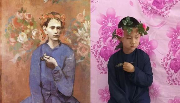 《拿烟斗的男孩》 毕加索 大一班 李思宸大一班 邢楚婷《蒙娜丽莎》