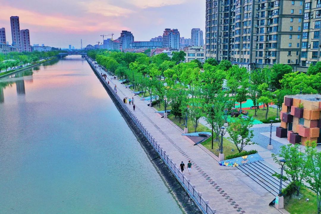 集美丽,休闲,健身等于一体的浦南运河是奉贤区的示范性主干河道
