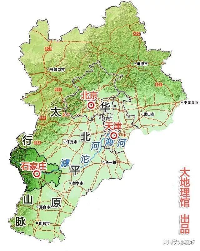 石家庄市在河北省的位置 制图