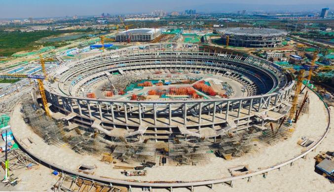 60秒见证964天第十四届全运会主场馆从无到有