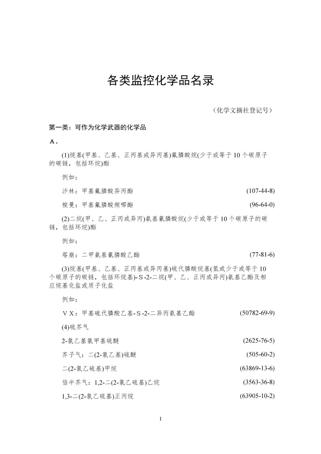 新版《各类监控化学品名录》发布(图1)