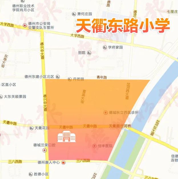 学区地图报名入口丨德城区38所小学学区划分公布