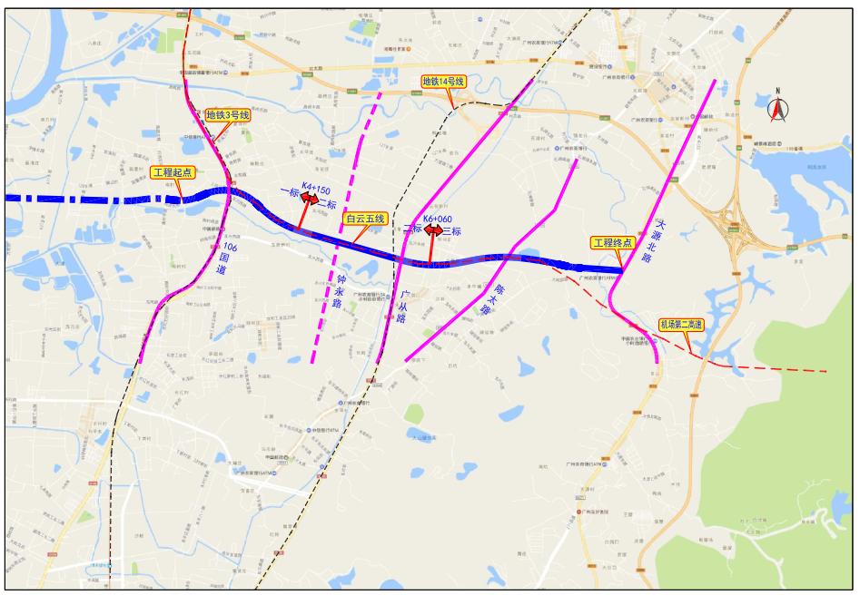 投資超44億元白雲五線g106國道大源北路擬於明年底完工