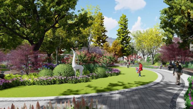 老水厂绿地街心花园效果图岳阳广场街心花园岳阳广场街心花园位于中山