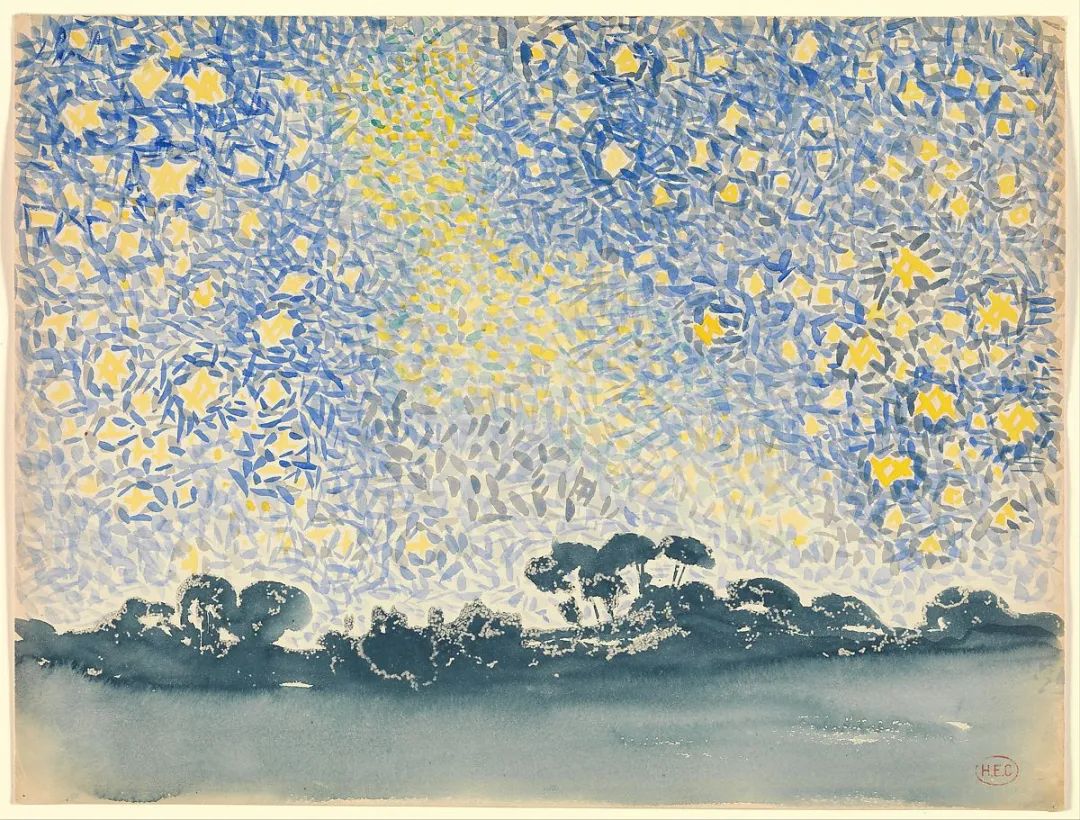 Henri Edmond Cross、AVANT L´ORAGE，LA BAIGNEUSE、画集画額付-