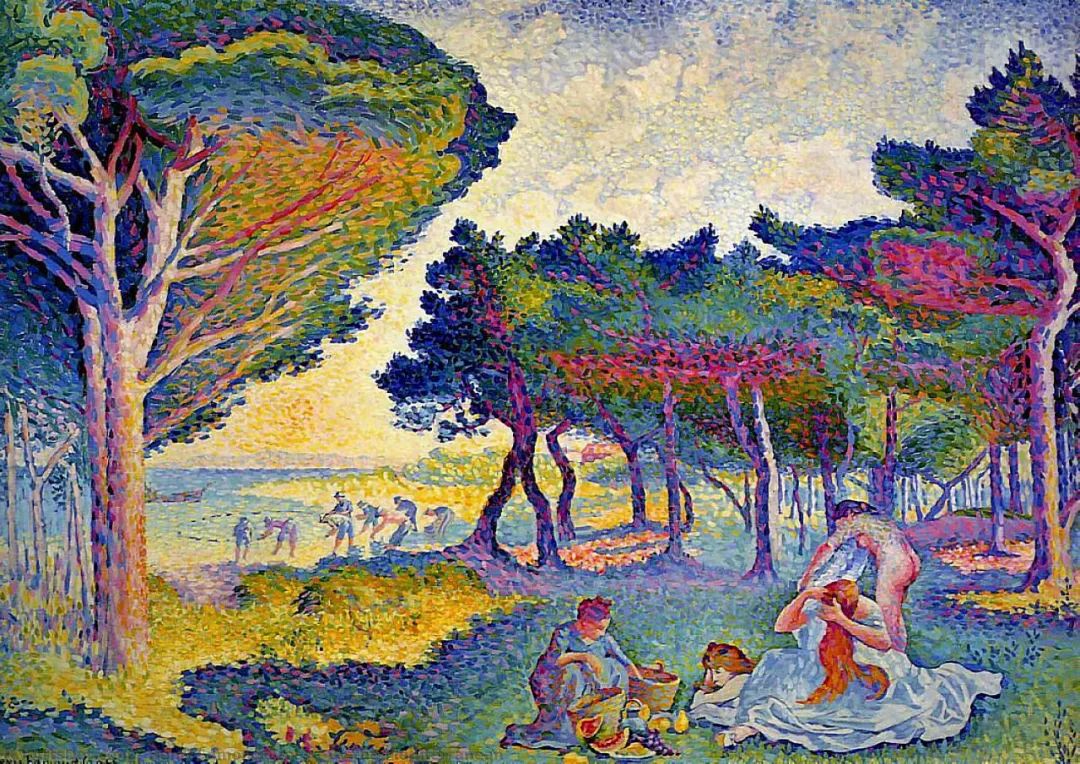 Henri Edmond Cross、AVANT L´ORAGE，LA BAIGNEUSE、画集画額付-