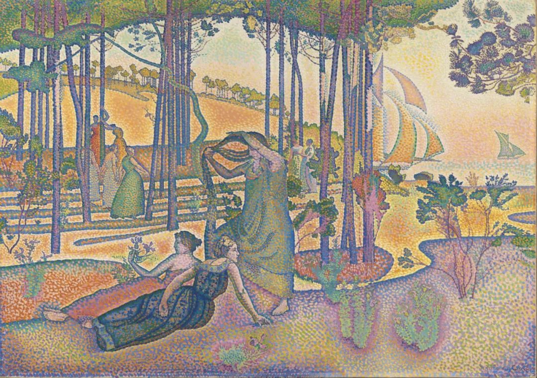 Henri Edmond Cross、AVANT L´ORAGE，LA BAIGNEUSE、画集画額付-