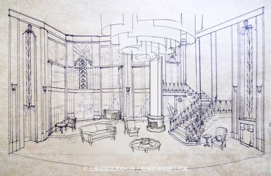 2013版舞台设计构思手绘,舞美设计:周羚珥q对于《无人生还》,你的理解