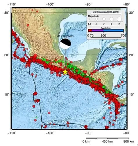 昨夜墨西哥瓦哈卡州海域的地震 引发当地海啸