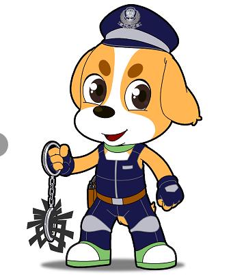 在设计上以拉布拉多幼犬的形象做为基础,加上警察的装备,使造型在老
