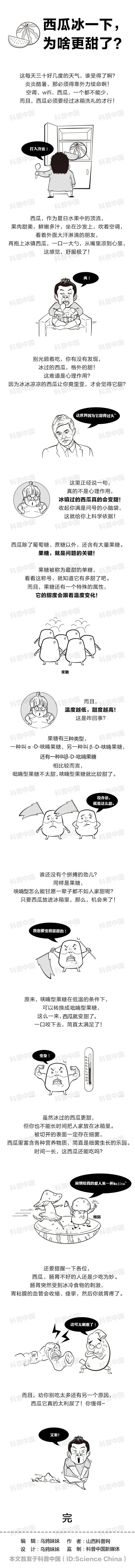 科普中国为什么冰过的西瓜更甜？不是错觉，温度越低甜度就会越高