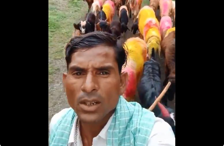 一个印度农民在tiktok分享的短视频最搞笑的是,印度刮起过一阵风,号召