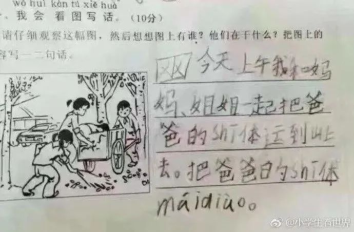网传小学生0分试卷让大人笑掉了头发