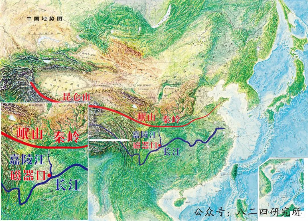 1717(嘉陵江北接秦岭,蜿蜒流过四川盆地,在重庆汇入长江)——嘉陵
