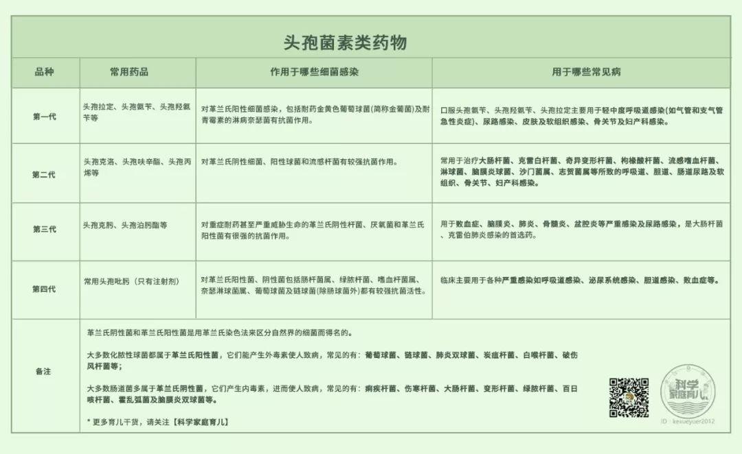 生活中,常见头孢类药物分为头孢菌素和头霉素类两种类型,头孢菌素根据