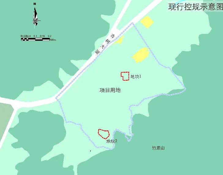 西北至古树大道,东南至竹底山,该项目用地位于赤坭镇蓝田村,《公示》