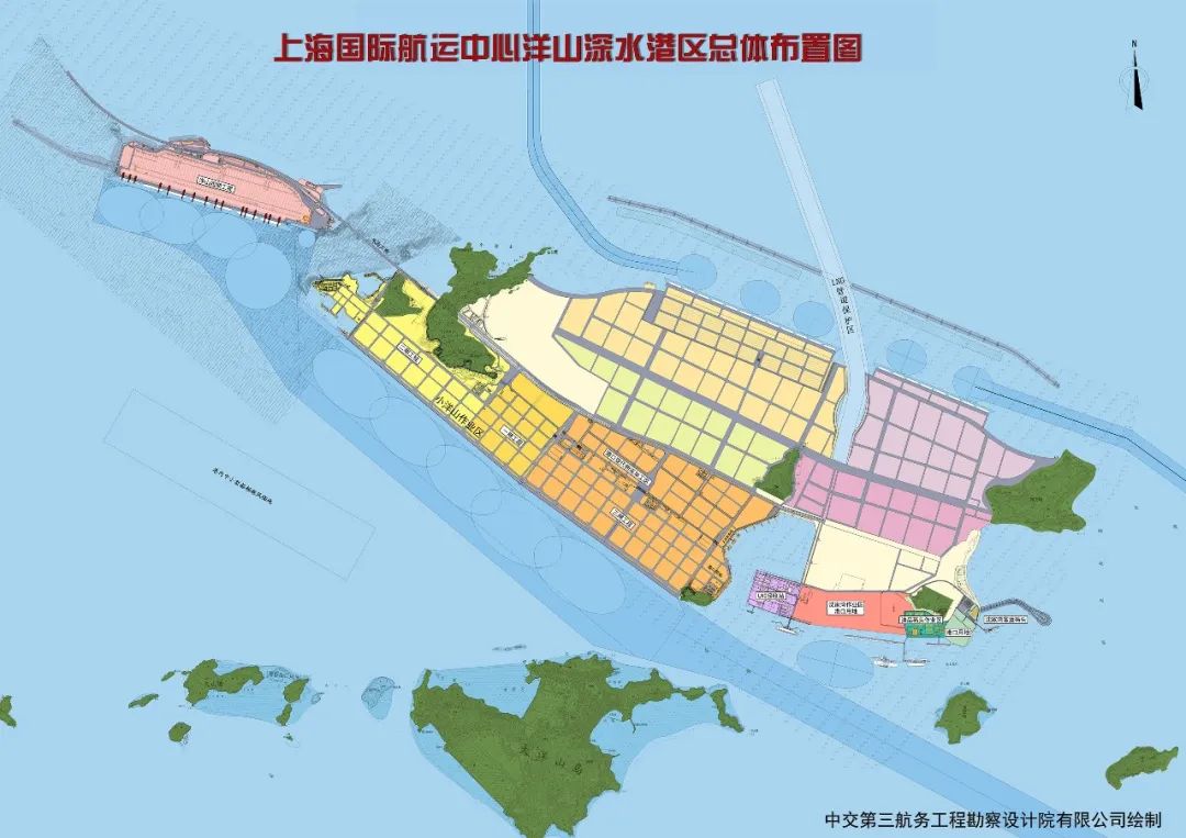 对比洋山深水港区是上海国际航运中心建设的关键性工程,主要包括港区