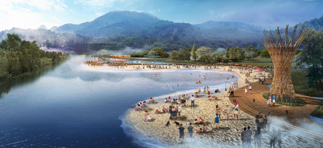 还将分为浅水区和游泳区为市民游客提供玩水好出去项目将布置沙滩景观