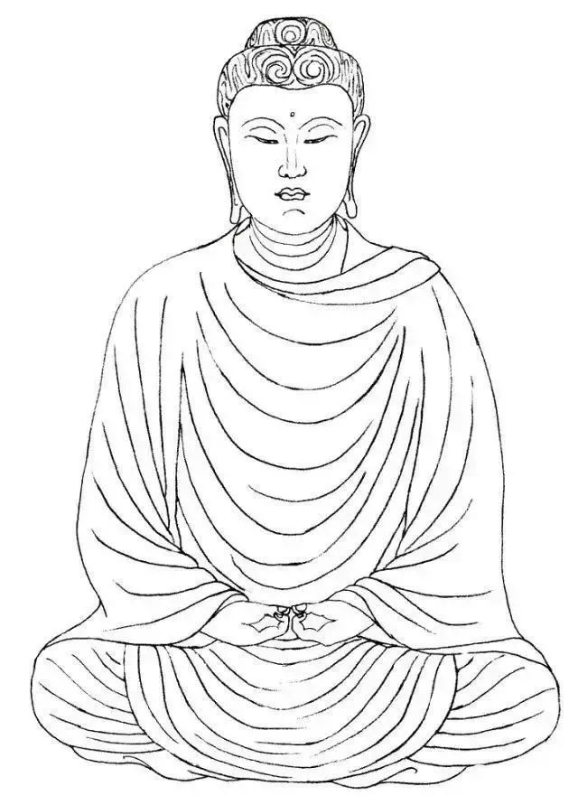 2通肩式巧夺天工的卓越表现力显示出北魏雕刻工匠或婉转曲折,或横竖成