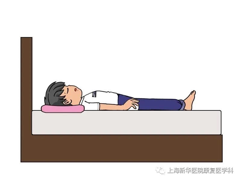 每天2到3次俯卧位,每次10到20分钟,以预防髋关节和膝关节屈曲畸形
