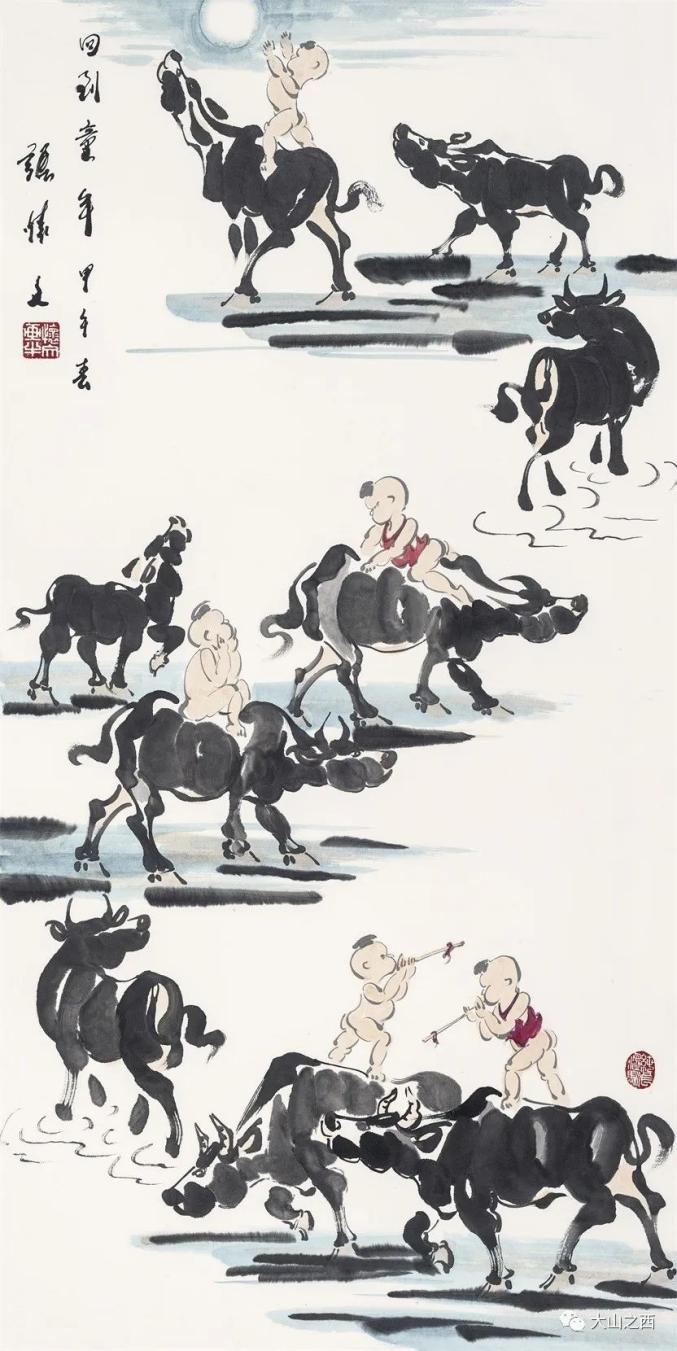 水墨渲染牛精神张怀文国画诗意的解读