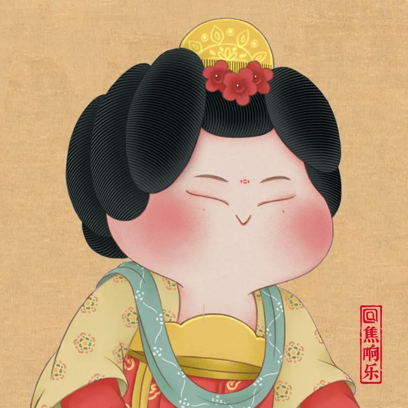 胖"美人是从传世唐风名画,经典敦煌壁画插画师焦响乐笔下呈现的唐朝