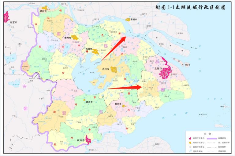 太湖流域行政区划图太湖流域有两条主要外排河道:太浦河和望虞河,直通