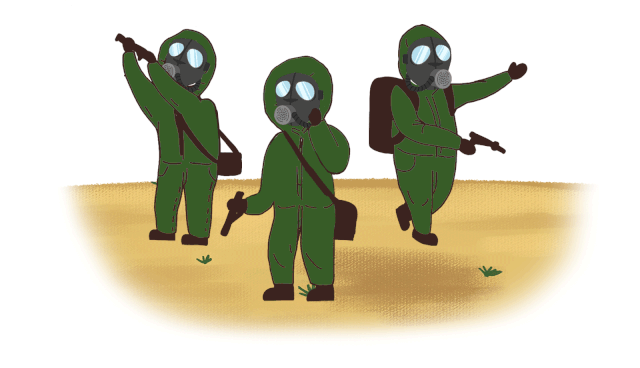 防化服潮湿闷热的环境中防化兵空降兵是随着运输机的出现而产生的兵种