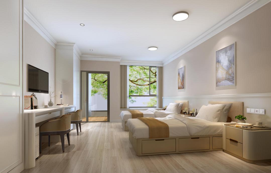 失能,半失能老人拟设置146张养老床位3层走廊 效果图智能控制系统