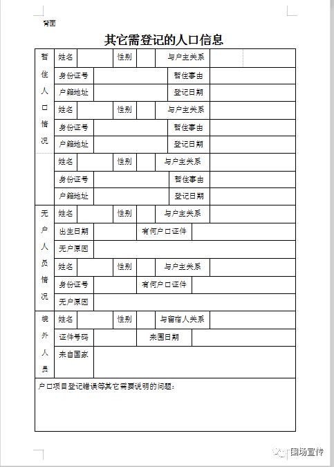 汉源县第七次人口普查调查表_人口普查调查表模板