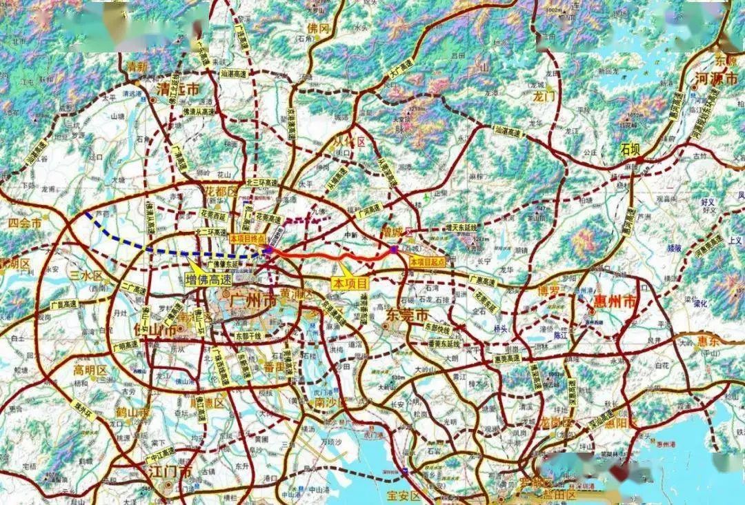 增佛高速公路增城至天河段项目是广东省高速公路网规划中的重要加密