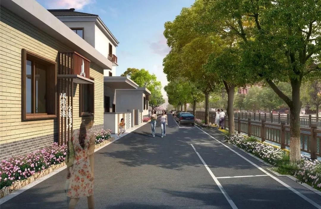 效果以竣工为准)和顺村道路宽阔通达,路旁绿植错落,一派绿意盎然,村庄