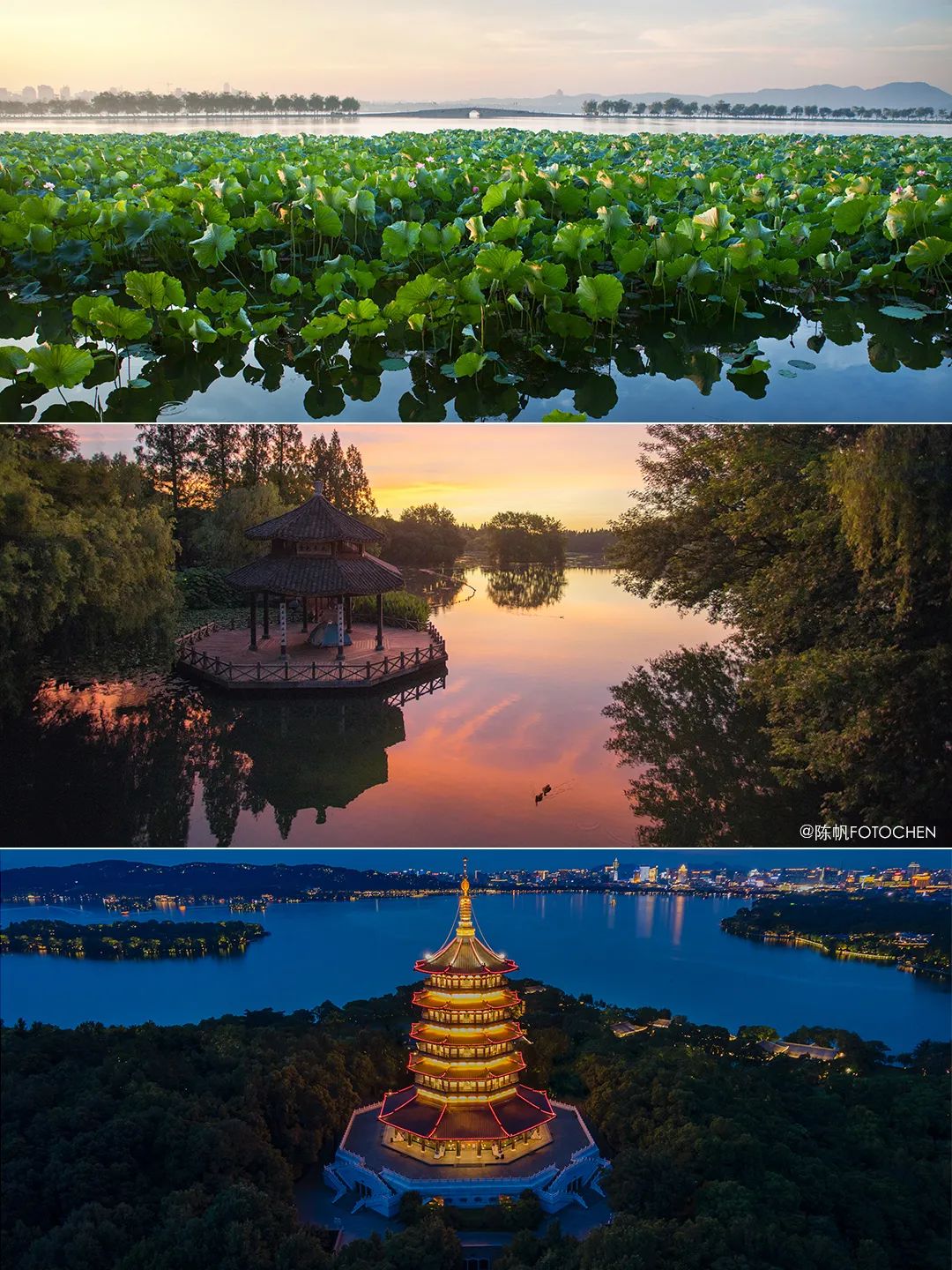 秋季的杭州, 只言山色秋萧索,绣出西湖三四峰