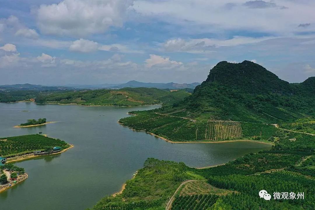 象州风光长村水库景色美如画