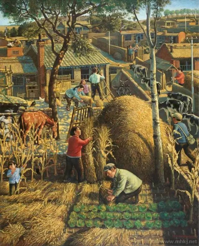六七十年代农村油画图片