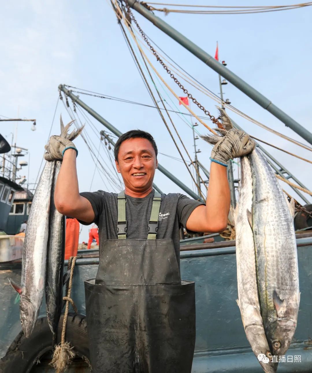 渔民们带回了哪些海鲜?一艘艘渔船陆续归来抵岸直播日照