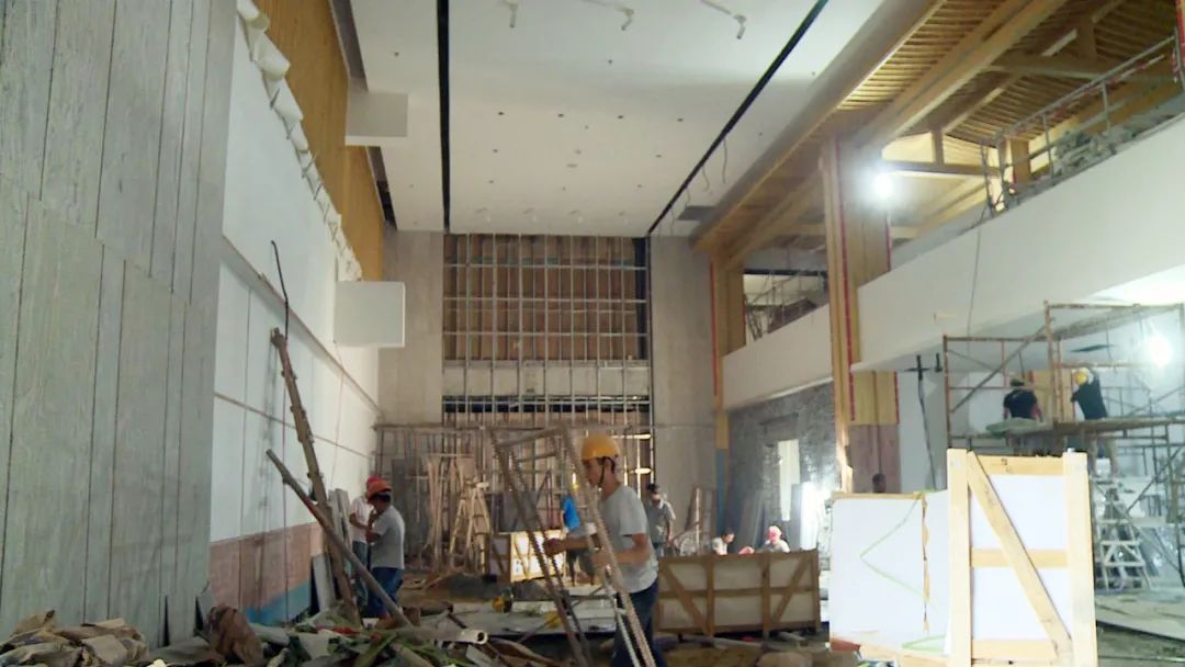 带你抢先去看看 在位于中国砚村的端砚博物馆项目施工现场,走进大堂