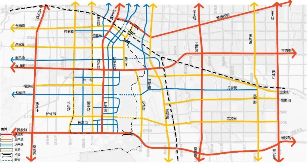 站南广场片区道路系统规划图(放大查看)10,清平路,怡园路排水出路及